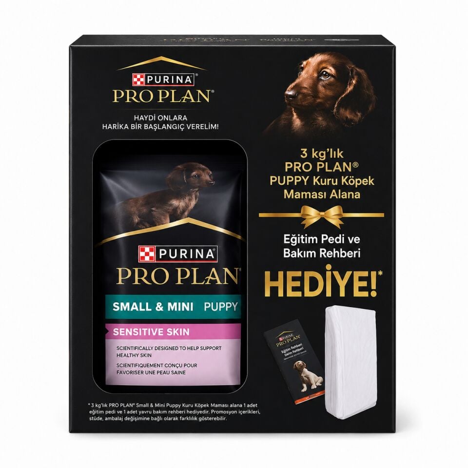 Proplan Köpek Puppy (Yavru) Small & Mını Sensıtıve Skın 3 Kg + Eğitim Pedi Hediyeli