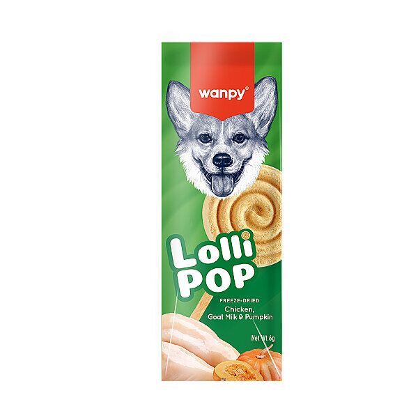 Wanpy Pıwp-220 Köpekler İçin Dondurularak Kurutulmuş Lollıpop - Balkabaklı - 6 G × 10'lu