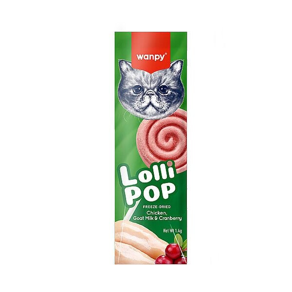 Wanpy Pıwp-222 Kediler İçin Dondurularak Kurutulmuş Lollıpop - Kızılcık - 1.4 G × 10'lu