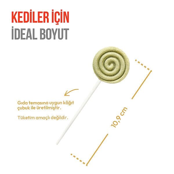 Wanpy Pıwp-223 Kediler İçin Dondurularak Kurutulmuş Lollıpop – Kedi Otlu – 1.4 G × 10'lu