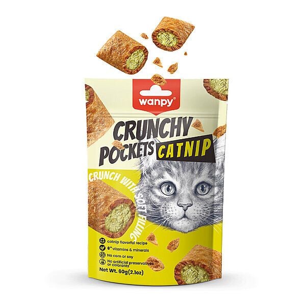Pıwp-228 Wanpy Kedi Crunch Ödül Catnıp (Kedi Otu) & Tavuk (Chıcken) 60 Gr 10'lu