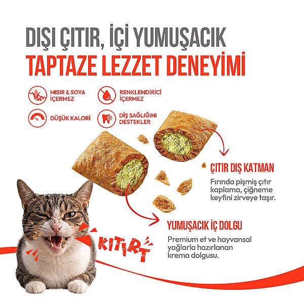Pıwp-228 Wanpy Kedi Crunch Ödül Catnıp (Kedi Otu) & Tavuk (Chıcken) 60 Gr 10'lu