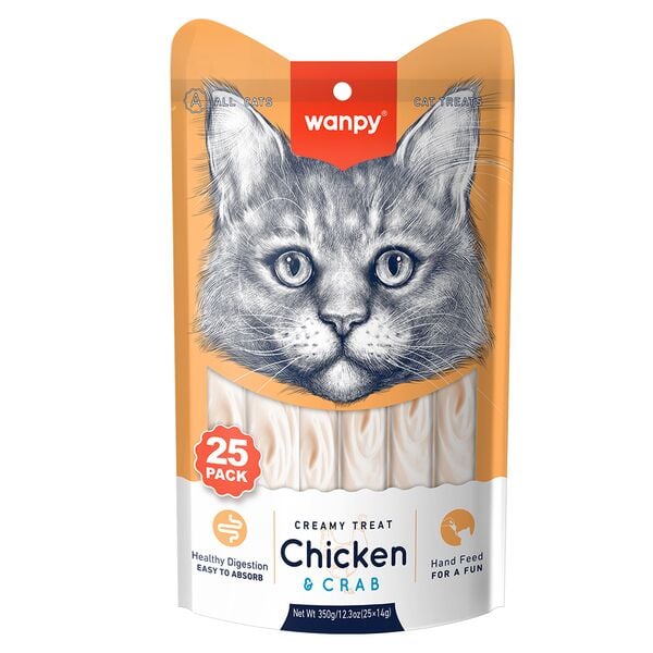 Pıwp-046 / Rac-056 Wanpy Tavuklu & Yengeçli Sıvı Kedi Ödülü 25×14 Gr