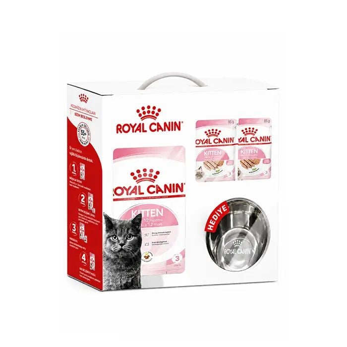 Royal Canin Premia Bundle Kitten (Yavru Kedi) Kuru Mama 2 Kg + 6 Adet Yaş Mama + 8 oz Mama Kabı Hediyeli
