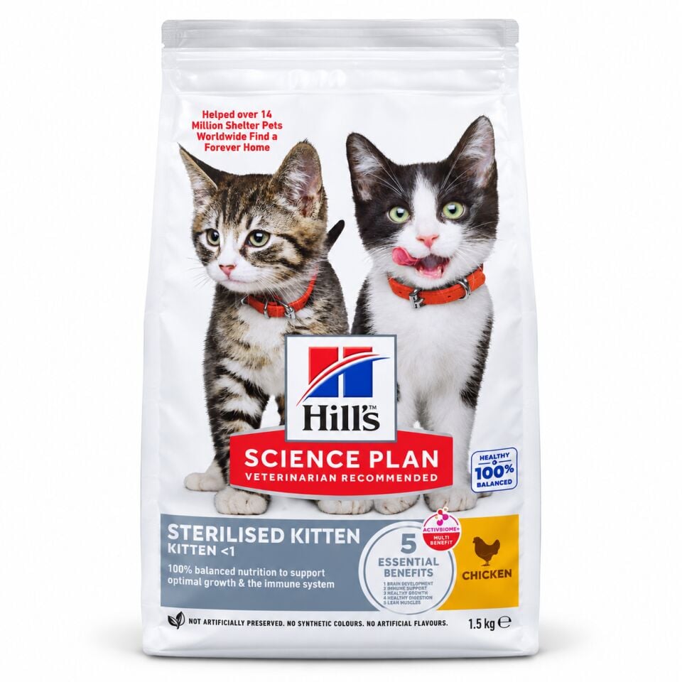 Hill's Science Plan Sterilised Kitten (Kısırlaştırılmış Yavru) Chicken (Tavuklu) Kedi Maması 1,5 Kg