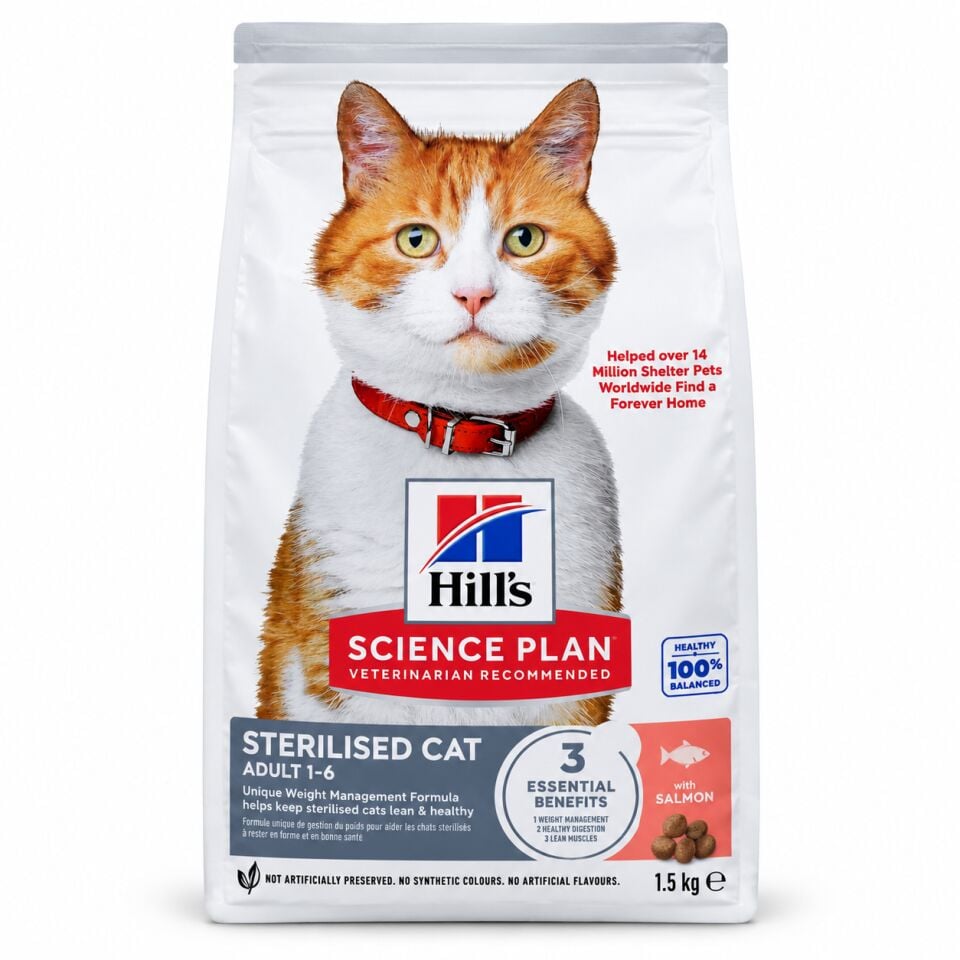Hill's Science Plan Sterilised Adult (Kısırlaştırılmış Yetişkin) Somonlu Kedi Maması 1,5 Kg