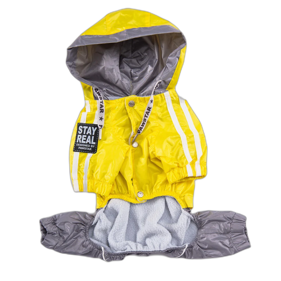 Pawstar 23566 Sarı-Gri Bıcolor Büyük Irk Tulum Yağmurluk 5'Li Set (3XL-4XL-5XL-6XL-7XL)