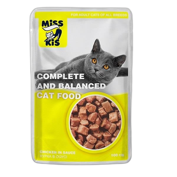 Miss Kis Kedi Tavuklu Pouch Parça Etli 100 g (24 Adet)