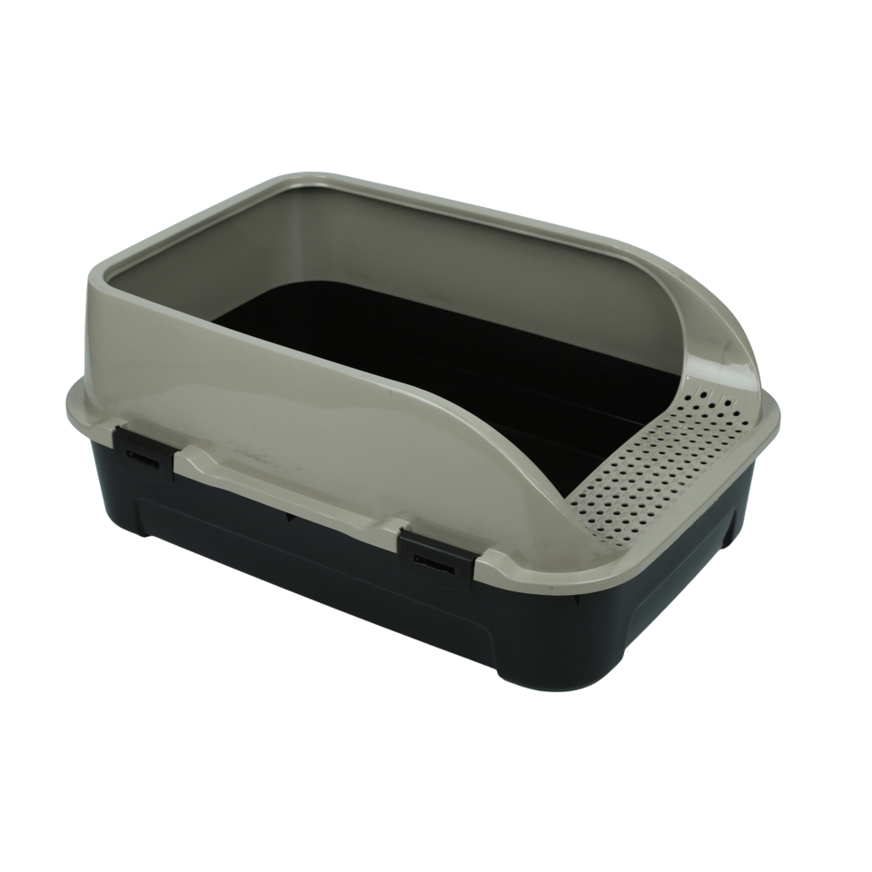 Irak Plastik Midi Süzgeçli Yarı Açık Kedi Tuvaleti Bej Renkli (PT380)