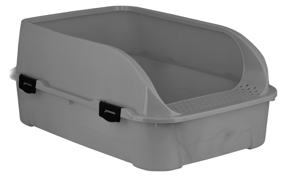 Irak Plastik Midi Süzgeçli Yarı Açık Kedi Tuvaleti Gri Renkli (PT380)