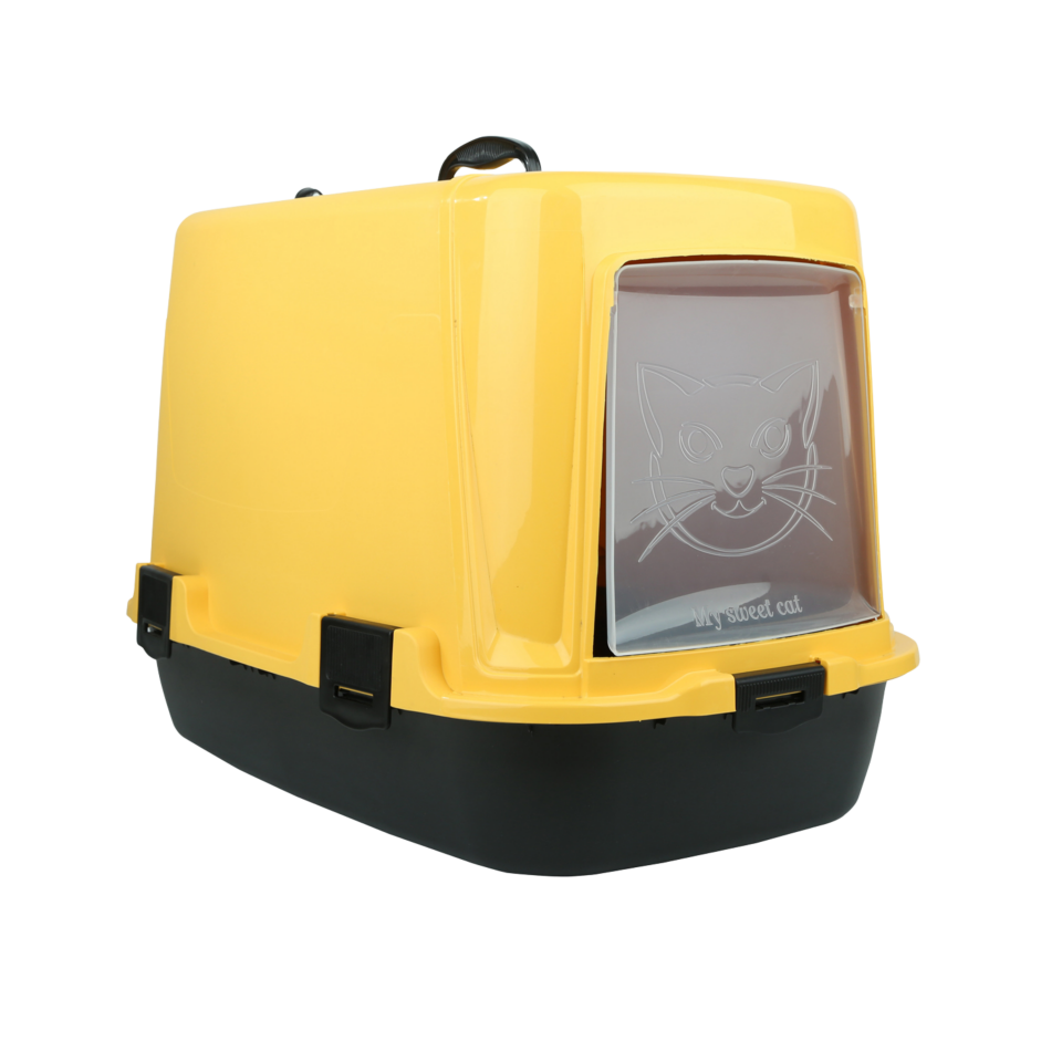 Irak Plastik Kapalı Kedi Tuvaleti Klasik Bej/Kahverengi Kolide 5 Adet (PT305)