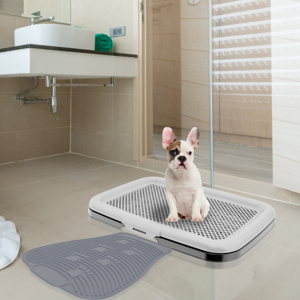 Irak Plastik Akıllı Köpek Tuvaleti (Elekli) Siyah / Gri Kolide 10'Lu (PT310)