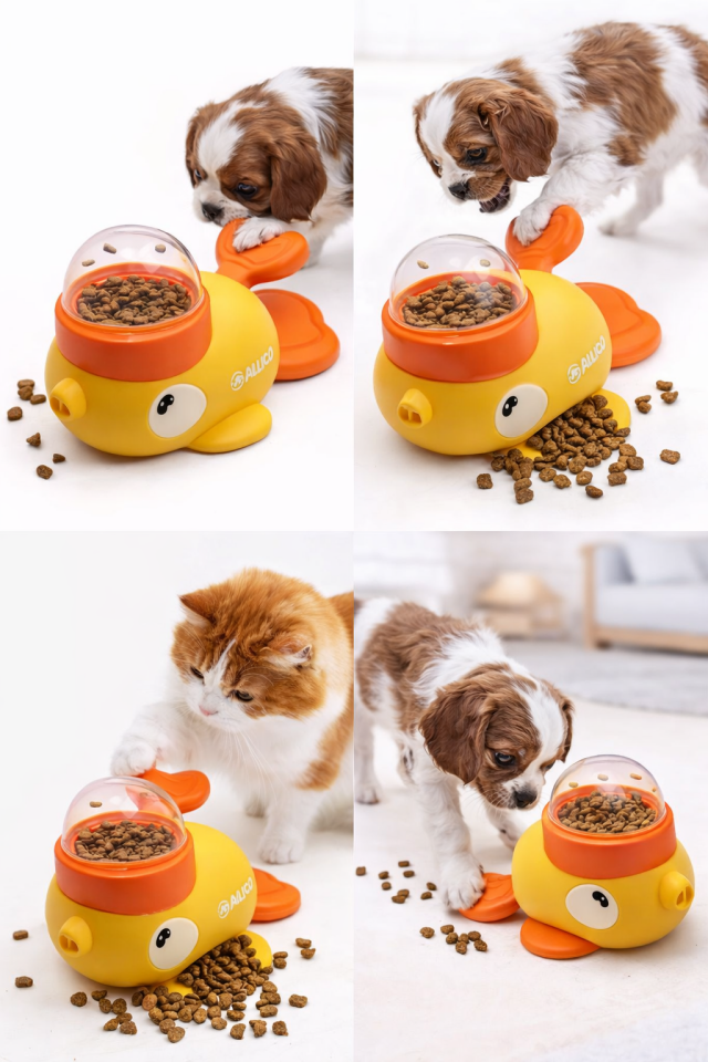 3 Başlıklı İnteraktif Ördek Basmalı Mama Dağıtıcı Oyuncak (Karma Renkli)