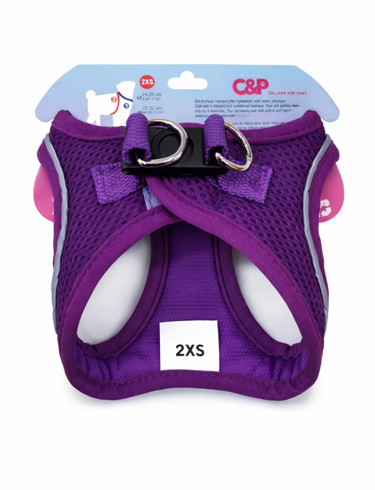 C&P Nefes Alabilir Comfort Köpek Göğüs Yeleği (Aır Mesh) 2xs Mor
