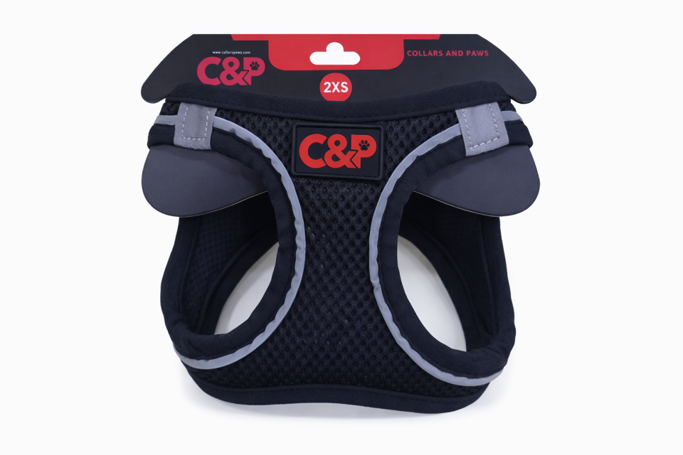 C&P Nefes Alabilir Comfort Köpek Göğüs Yeleği (Aır Mesh) 2xs Siyah