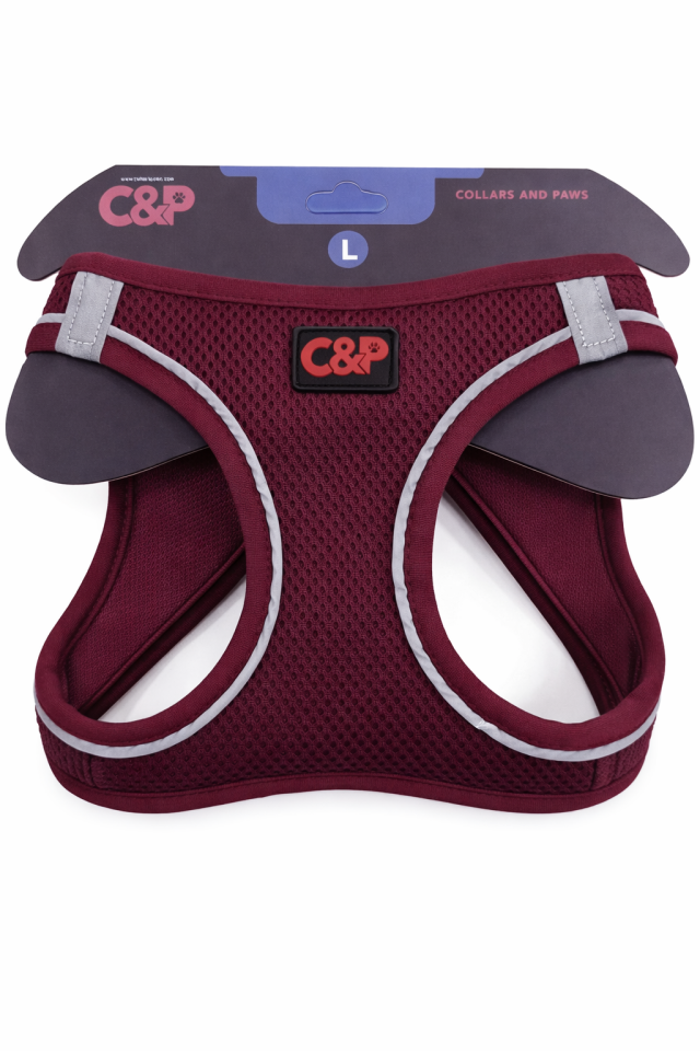 C&P Nefes Alabilir Comfort Köpek Göğüs Yeleği (Aır Mesh) L Bordo