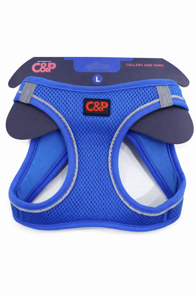 C&P Nefes Alabilir Comfort Köpek Göğüs Yeleği (Aır Mesh) L Mavi