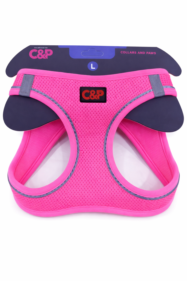 C&P Nefes Alabilir Comfort Köpek Göğüs Yeleği (Aır Mesh) LNeon Pembesi