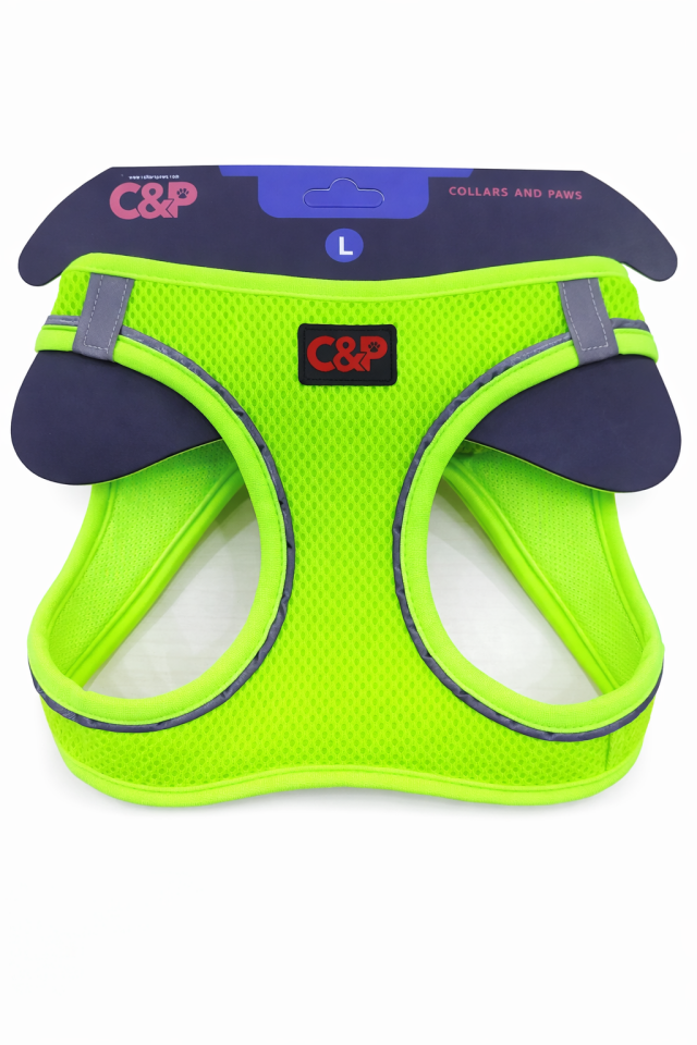 C&P Nefes Alabilir Comfort Köpek Göğüs Yeleği (Aır Mesh) L Neon Yeşil