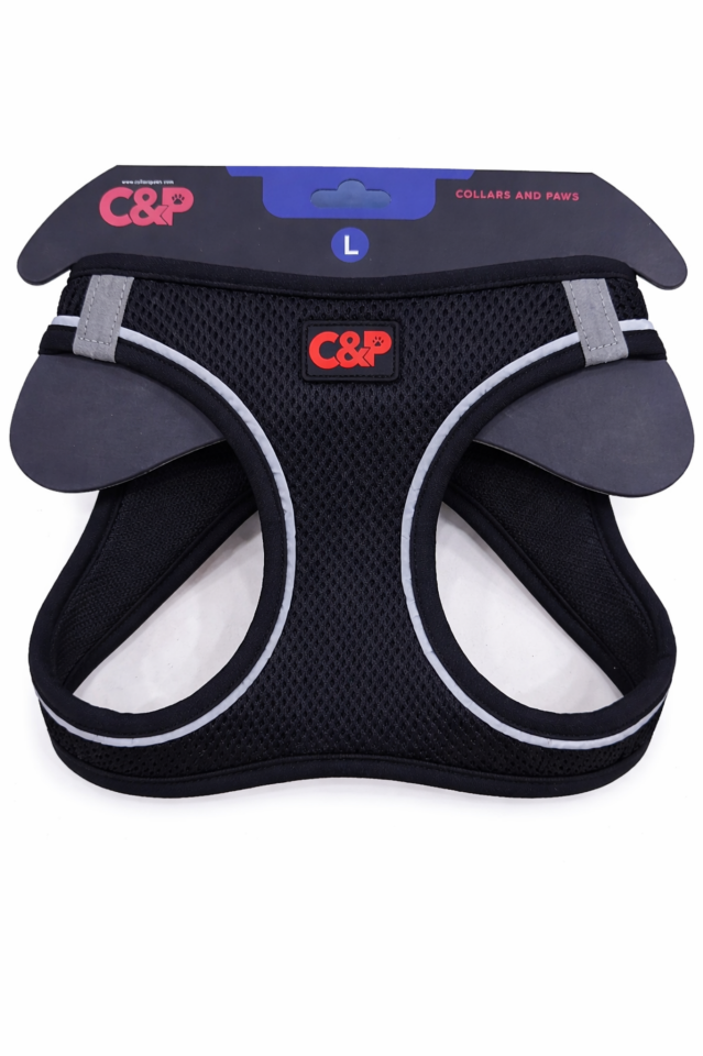 C&P Nefes Alabilir Comfort Köpek Göğüs Yeleği (Aır Mesh) L Siyah