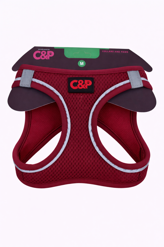 C&P Nefes Alabilir Comfort Köpek Göğüs Yeleği (Aır Mesh) M Bordo
