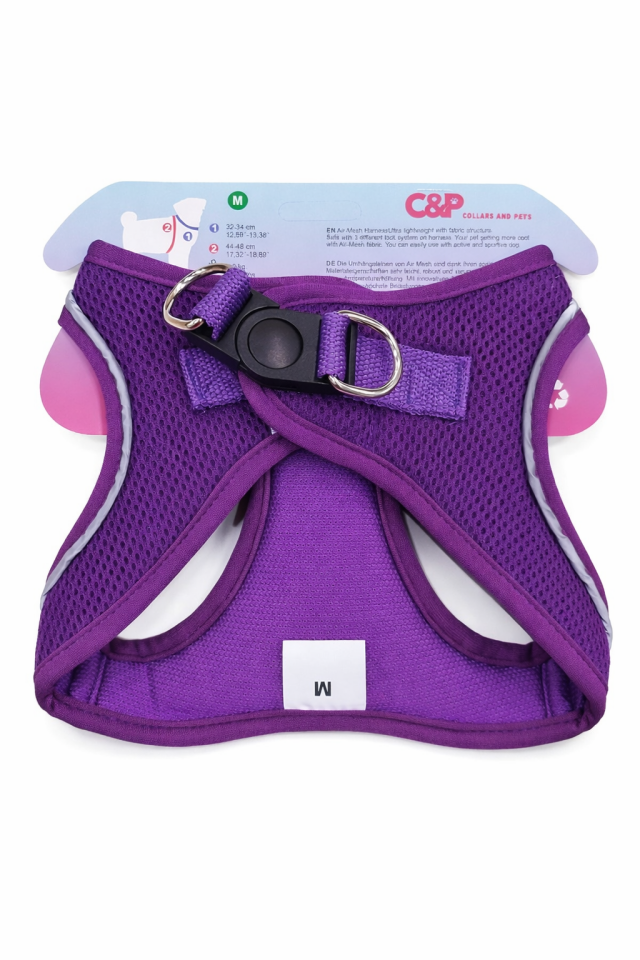 C&P Nefes Alabilir Comfort Köpek Göğüs Yeleği (Aır Mesh) M Mor