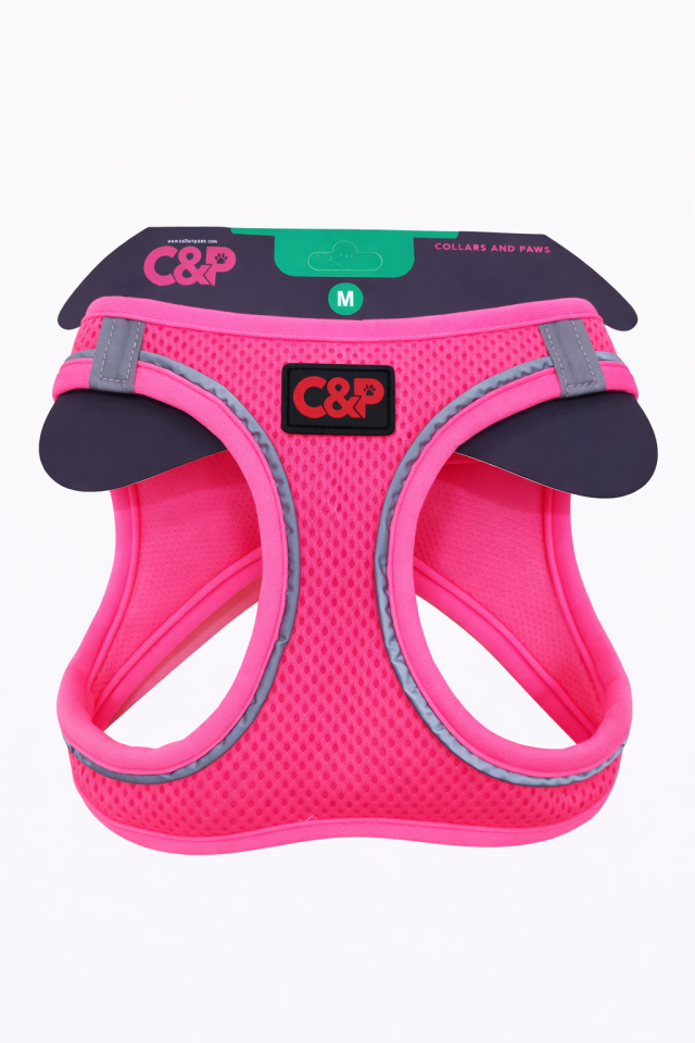 C&P Nefes Alabilir Comfort Köpek Göğüs Yeleği (Aır Mesh) M Neon Pembesi