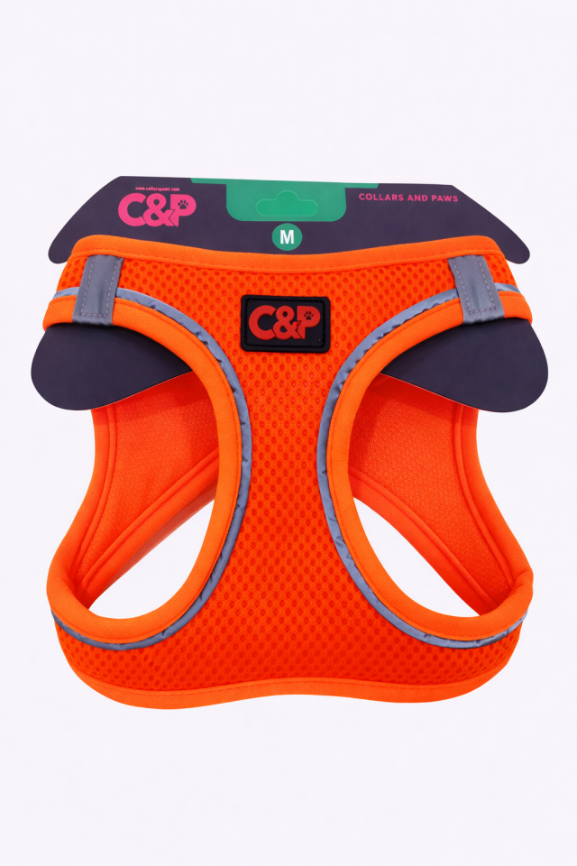 C&P Nefes Alabilir Comfort Köpek Göğüs Yeleği (Aır Mesh) M Neon Turuncu