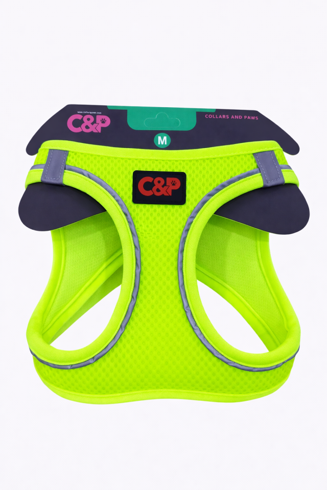 C&P Nefes Alabilir Comfort Köpek Göğüs Yeleği (Aır Mesh) M Neon Yeşil