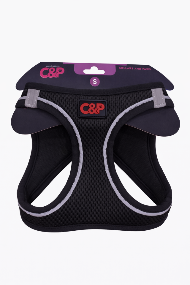 C&P Nefes Alabilir Comfort Köpek Göğüs Yeleği (Aır Mesh) S Siyah