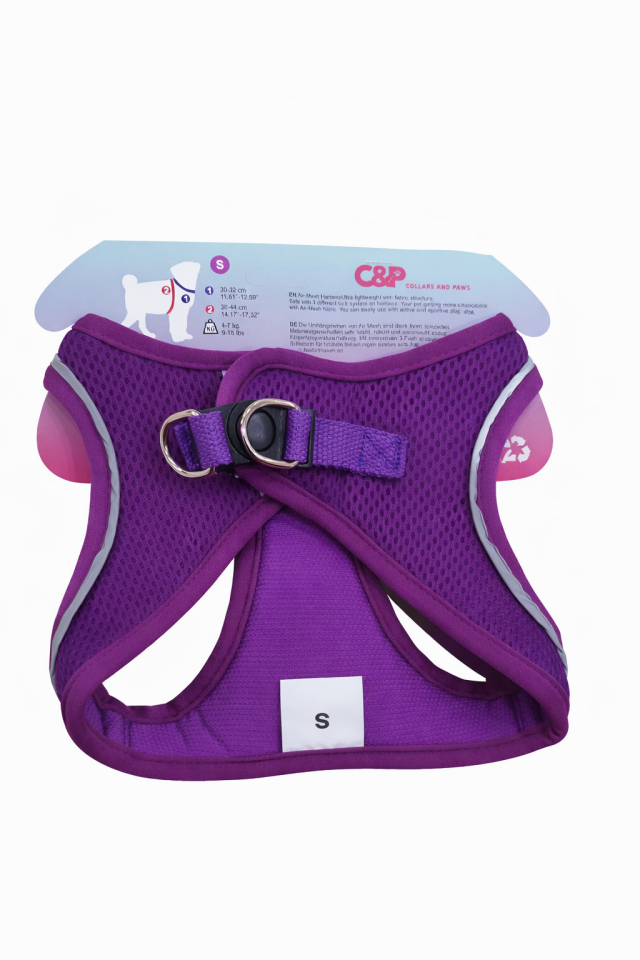 C&P Nefes Alabilir Comfort Köpek Göğüs Yeleği (Aır Mesh) S Mor