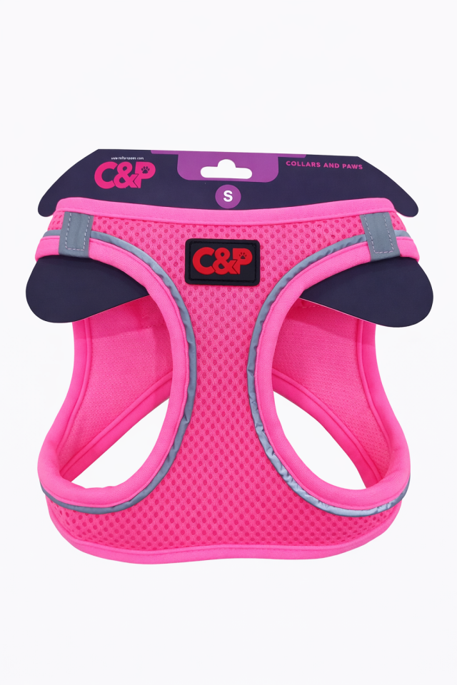 C&P Nefes Alabilir Comfort Köpek Göğüs Yeleği (Aır Mesh) S Neon Pembesi