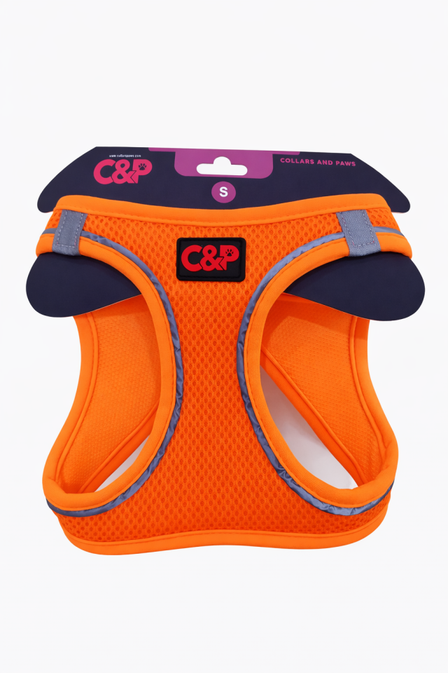 C&P Nefes Alabilir Comfort Köpek Göğüs Yeleği (Aır Mesh) S Neon Turuncu