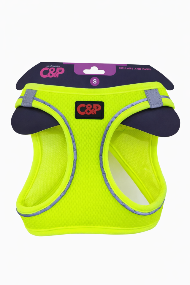 C&P Nefes Alabilir Comfort Köpek Göğüs Yeleği (Aır Mesh) S Neon Yeşil