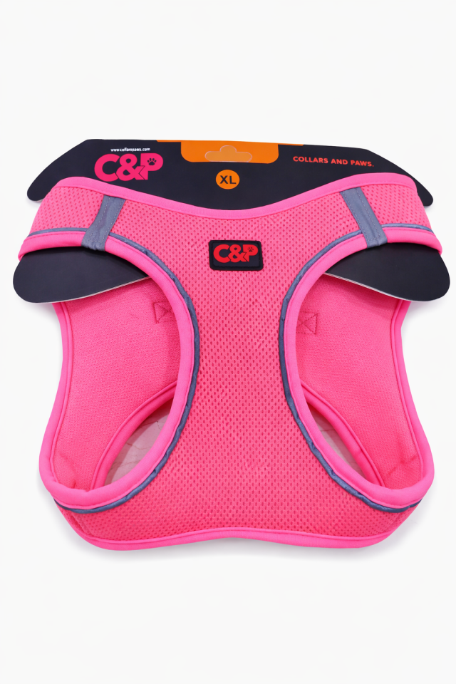 C&P Nefes Alabilir Comfort Köpek Göğüs Yeleği (Aır Mesh) Xl Neon Pembesi