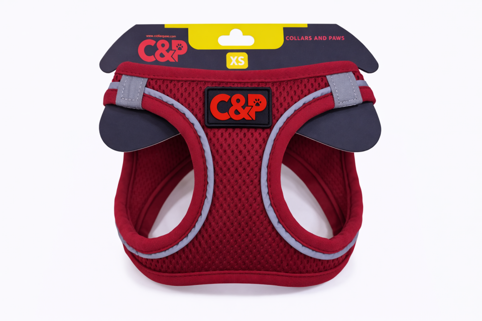 C&P Nefes Alabilir Comfort Köpek Göğüs Yeleği (Aır Mesh) Xs Bordo