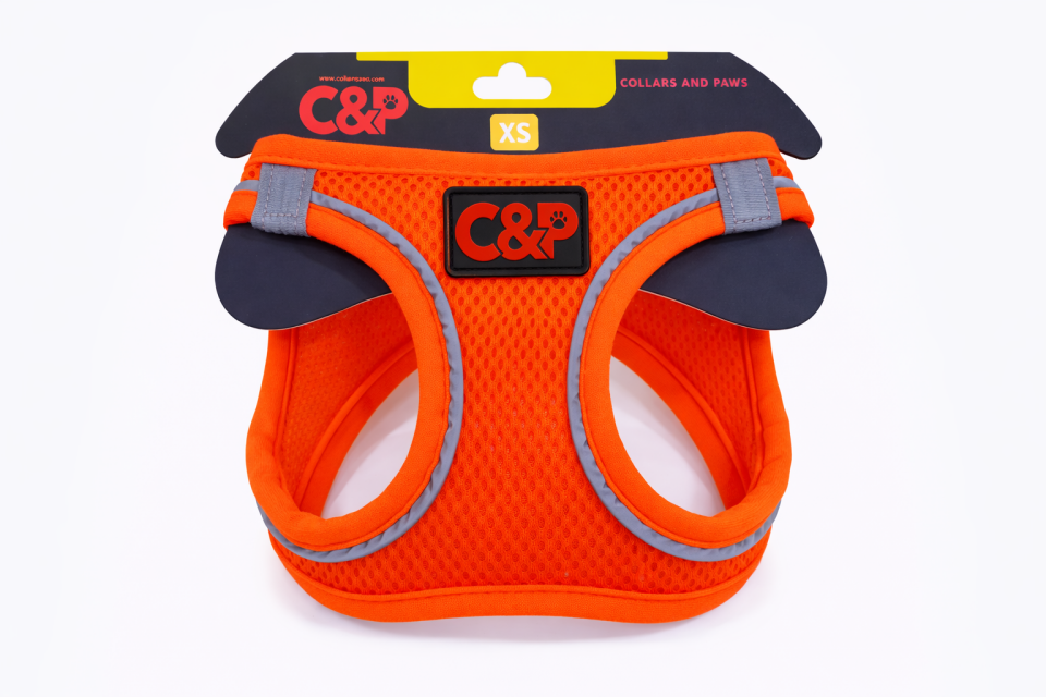 C&P Nefes Alabilir Comfort Köpek Göğüs Yeleği (Aır Mesh) Xs Neon Turuncu