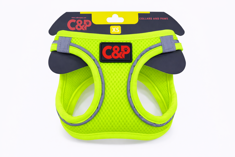 C&P Nefes Alabilir Comfort Köpek Göğüs Yeleği (Aır Mesh) Xs Neon Yeşil