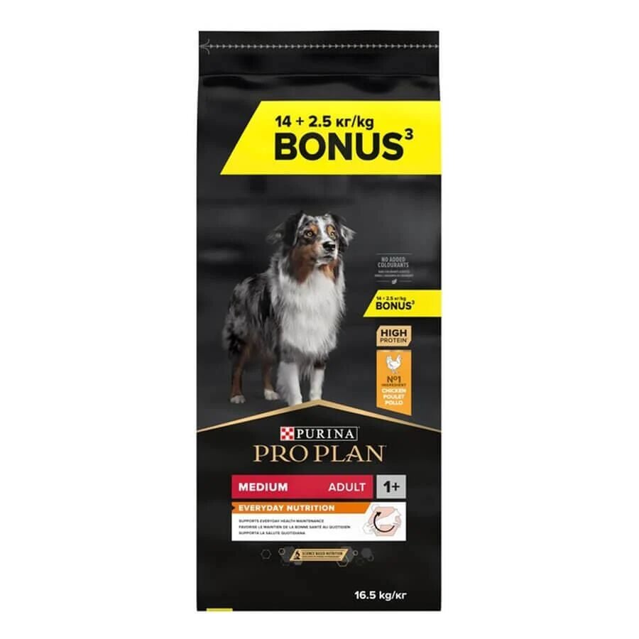 PRO PLAN Köpek Maması Medium Adult Tavuk (Chicken) 14 + 2,5 KG Bonus (16,5 KG)