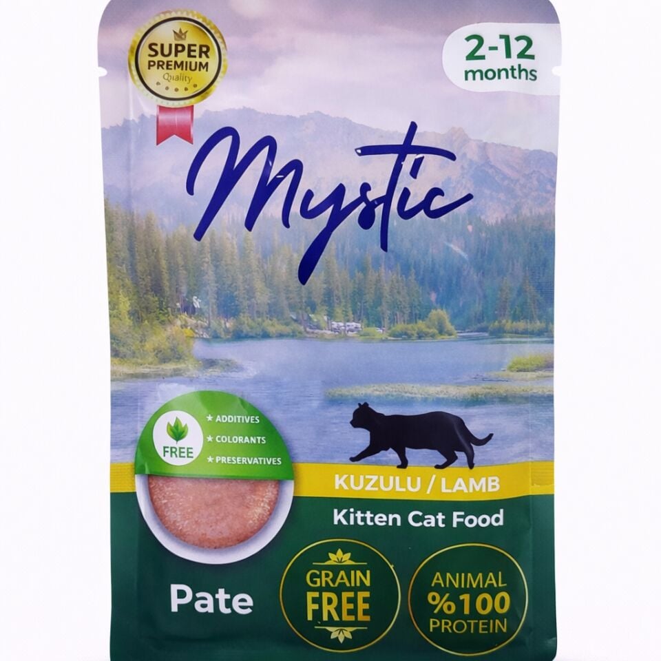 MYSTIC Yavru (Kitten) Ezme (Pate) Kuzulu (Lamb) Kedi Pouch 85 GR (24’lü Paket)