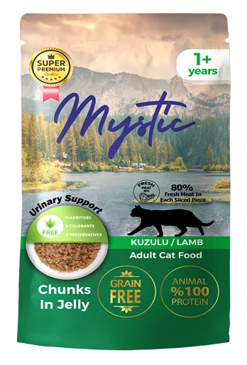 MYSTIC Yetişkin (Adult) Kuzu Etli (Lamb) Kedi Pouch Jöle İçinde 85 GR (24’lü Paket)
