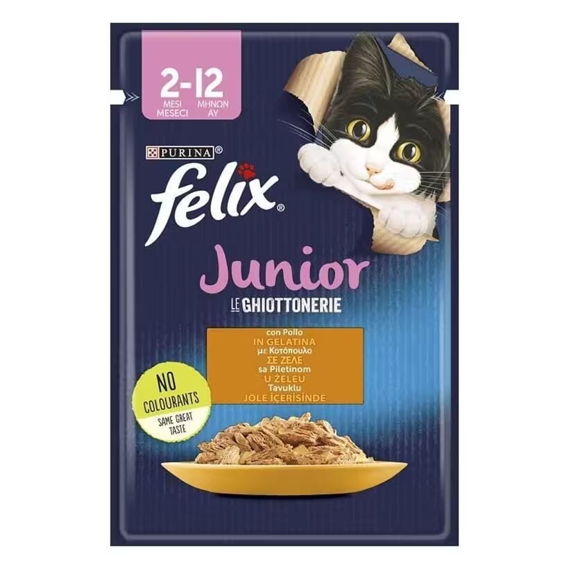 FELIX Agail Junior Yavru Tavuklu Jöle İçinde Pouch 85 GR (26’lı Paket)