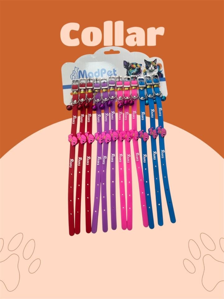 Evcil Hayvan Slikon Boyun Tasması Renkli 12'Li (Karma Renk)