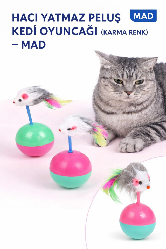 Hacı Yatmaz Peluş Kedi Oyuncağı (Karma Renk)