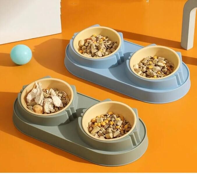 İkili Plastik Mama Kabı (Karma Renkler)