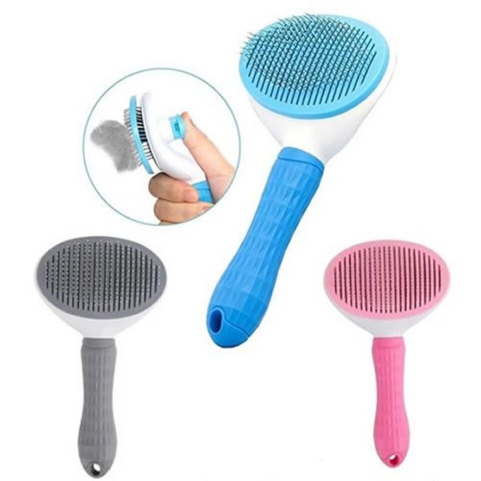 Oval Lüks Basmalı Kedi ve Köpek Tarak 100 (Karma Renk)