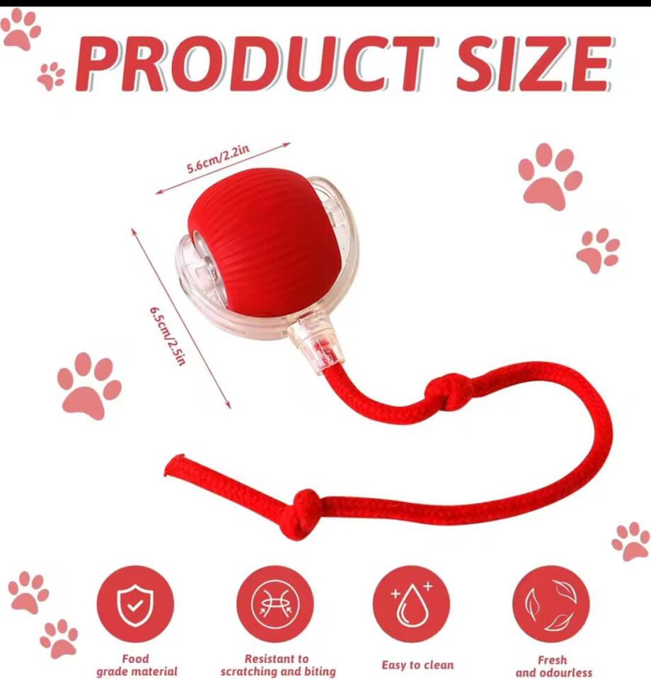 Usb Şarjlı Otomatik Hareketli Top Oyuncağı ( Karma Renk )