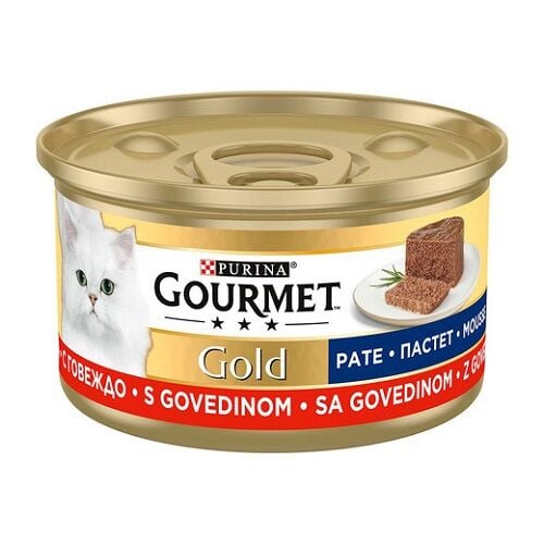 Purina Gourmet Gold Sığır Etli Pate  Kıyılmış Konserve 85 Gr