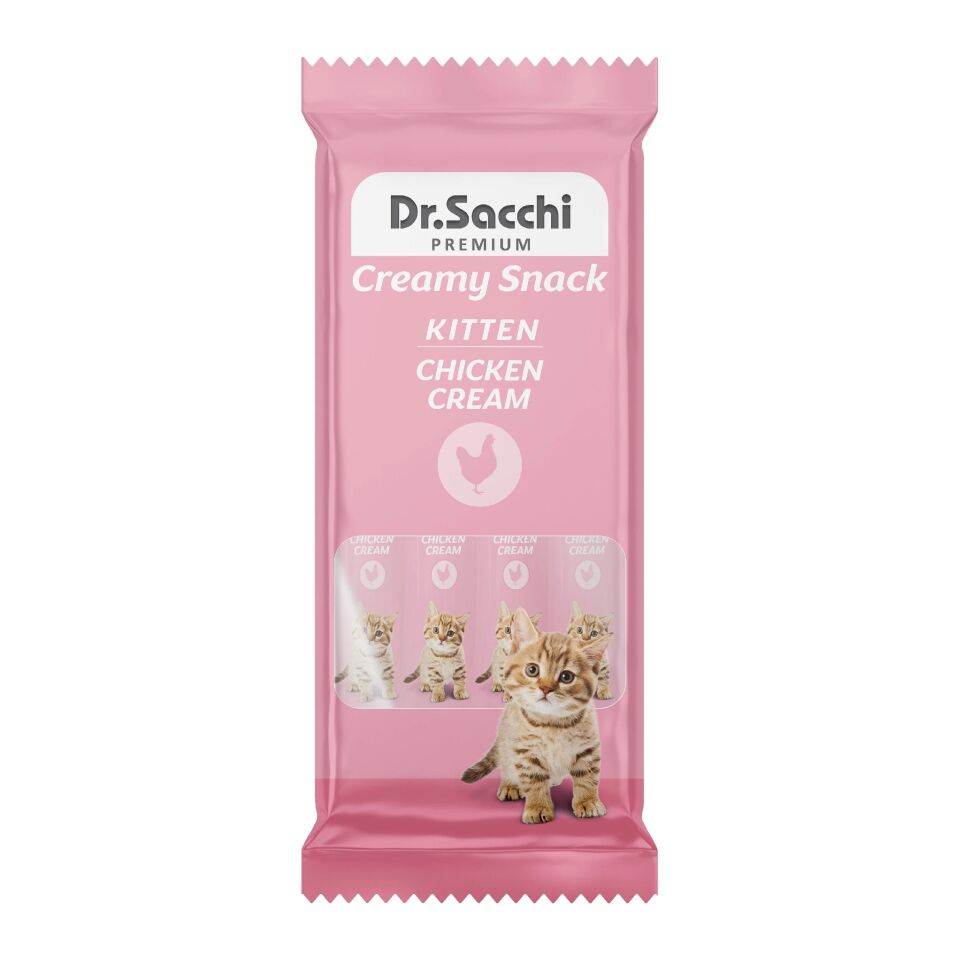 Dr.Sacchı Creamy Snack Kıtten Chıcken (Yavru Tavuklu) Sıvı Kedi Ödülü 4’Lü Paket﻿