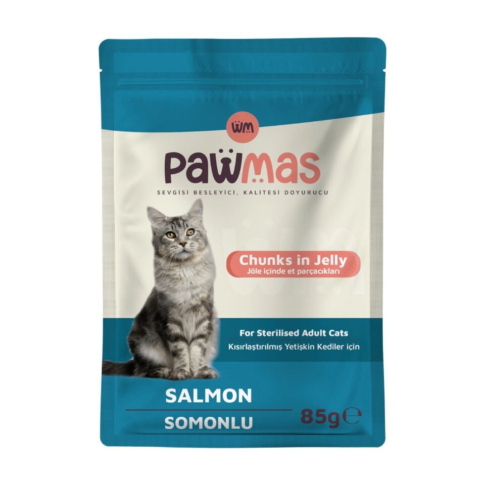 Pawmas Sterilised Somonlu Kedi Yaş Maması 85 g Pouch